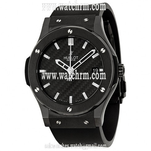 Hublot Classic Fusion Black Dial Ceramic Rubber Automatic Men's Watch 511CM1670RX