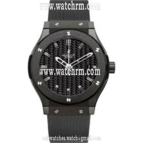 Hublot Classic Fusion Black Dial Rubber Men's Watch 542.CM.1770.CM