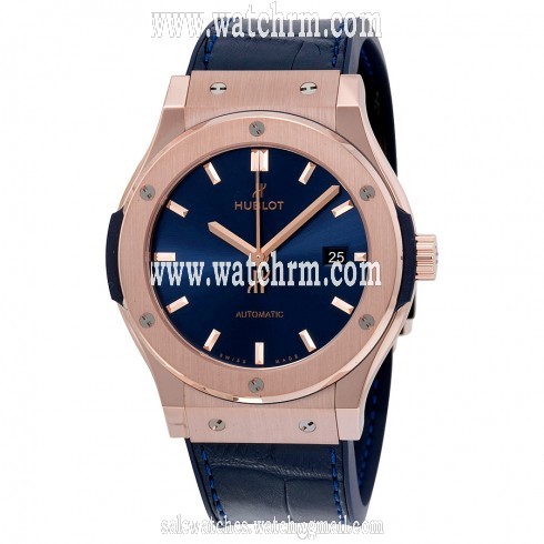Hublot Classic Fusion Blue Sunray Dial 18k Rose Gold Automatic Men's Watch 542.OX.7180.LR