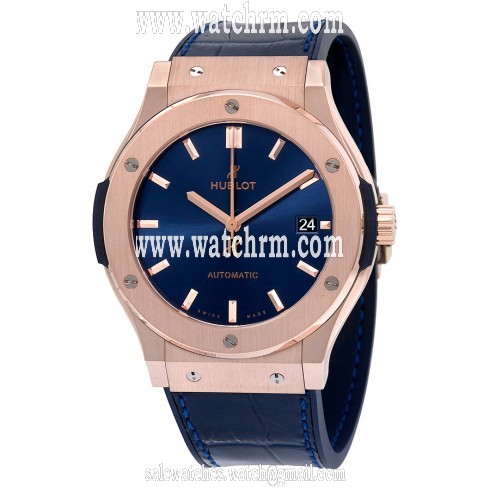 Hublot Classic Fusion Blue Sunray Dial 18K King Gold Automatic Men's Watch 511.OX.7180.LR