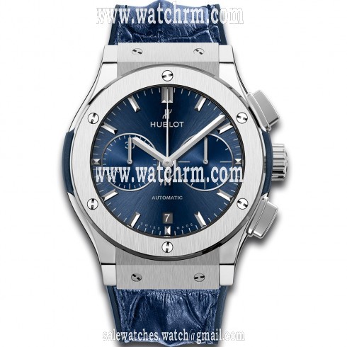 Hublot Classic Fusion Blue Sunray Dial Chronograph Titanium Men's Watch 521.NX.7170.HR