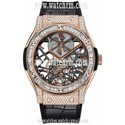 Hublot Classic Fusion Dial Skeleton 18k King Gold Men's Luxury Watch 505.OX.0180.LR.0904