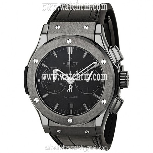 Hublot Classic Fusion Matte Black Automatic Chronograph Black Alligator Men's Watch 521.CM.1110.LR