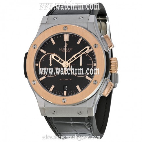 Hublot Classic Fusion Matte Black Automatic Chronograph Alligator Rubber Men's Watch 521.NO.1180.LR