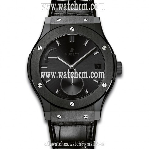 Hublot Classic Fusion Power Reserve All Black Ceramic Limited Edition Men's Watch 516.CM.1440.LR
