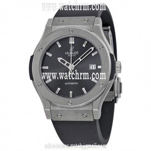 Hublot Classic Fusion Silverstone Dial Zicronium Black Rubber Men's Watch 542.ZX.7070.LR