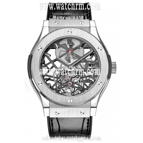 Hublot Classic Fusion Skeleton Tourbillon Titanium Dial Skeleton Automatic Men's Watch 505.NX.0170.LR
