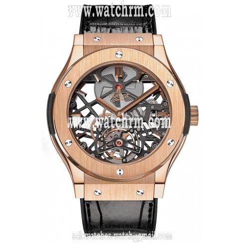 Hublot Classic Fusion Tourbillon Dial Transparent Automatic Men's Watch 505.OX.0180.LR