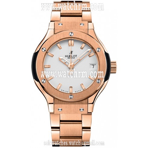 Hublot Classic Fusion White Dial 18 Carat Rose Gold Band and Case Ladies Quartz Watch 581.OX.2610.OX
