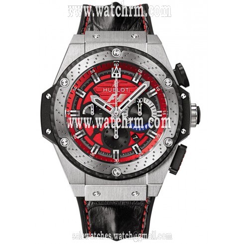 Hublot F1 Austin Red Dial Chronograph Black Leather Men's Watch 703.NQ.8512.HR.FTX12