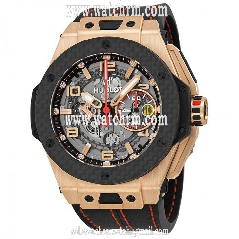 Hublot Ferrari King Automatic Openwork Dial 18kt Rose Gold Men's Watch 401.OQ.0123.VR