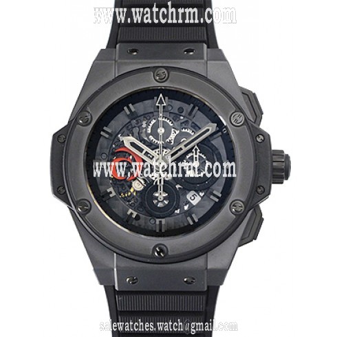 Hublot King Power Alinghi Black Skeleton Dial Black Rubber Men's Watch 710.CI.0110.RX.AGI10