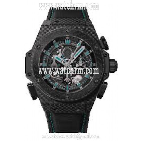 Hublot King Power F1 Black Dial Carbon Fiber Rubber Men's Watch 719.QM.1729.NR.FAD11
