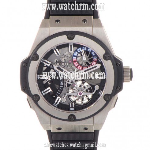 Hublot King Power Tourbillon Silver Dial Zirconium Rubber Strap Men's Watch 706.ZX.1170.RX