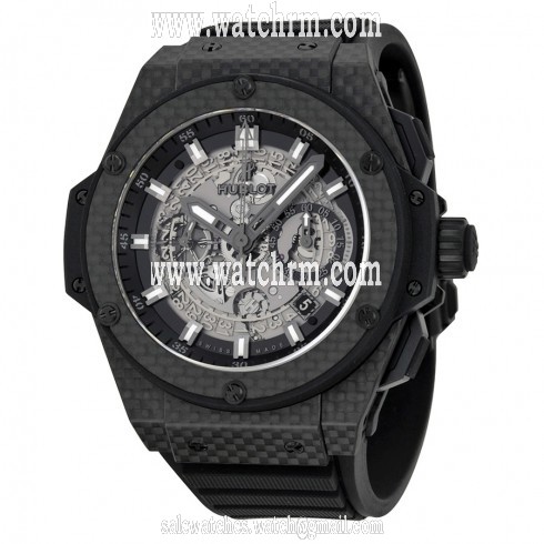 Hublot King Power Unico Skeleton Dial Automatic Carbon Fiber Rubber Men's Watch 701QX0140RX
