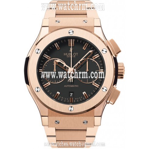 Hublot Matte Black Dial 18k King Gold Men's Watch 521.OX.1180.OX