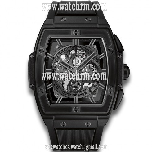 Hublot Spirit of Big Bang All Black Skeleton Dial Ceramic Men's Watch 601.CI.0110.RX