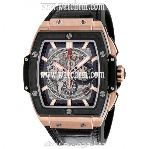 Hublot Spirit Of Big Bang Square Skeleton Dial Black Rubber Band Automatic Men's Watch 601.OM.0183.LR