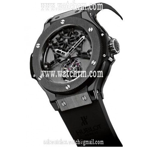 Hublot Tourbillion Solo Bang Skeletonized Black Carbon Men's Watch 305.CM.002.RX