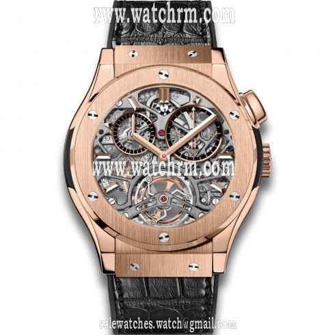 Hublot Tourbillon Skeleton King Gold 18 Carat King Gold Men's Watch 506.OX.0180.LR