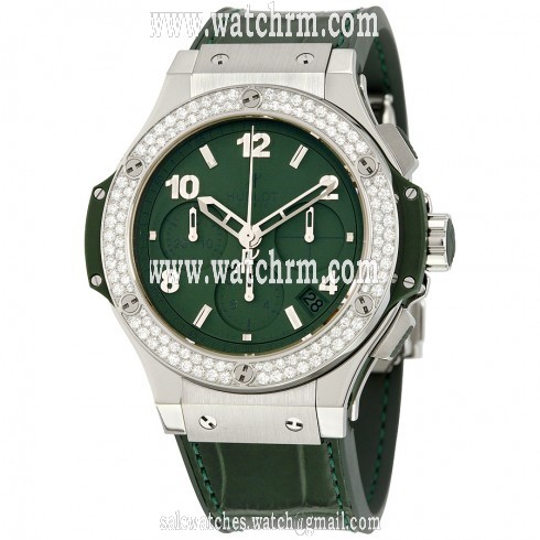 Hublot Tutti Frutti Matte Green Dial Automatic Green Alligator Rubber Diamond Ladies Watch 341.SV.5290.LR.1104