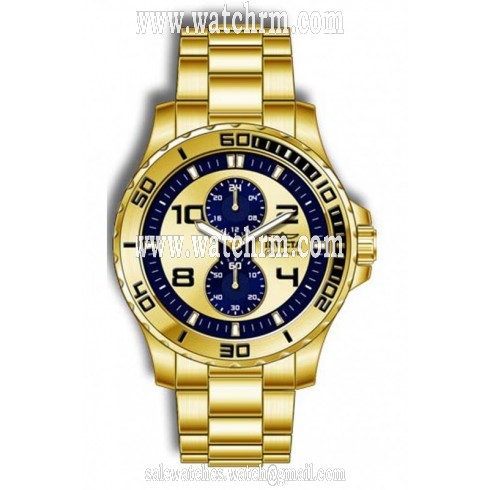 Invicta Lupah Dragon Gold and Blue Dial Gold-plated Men's Watch 7017