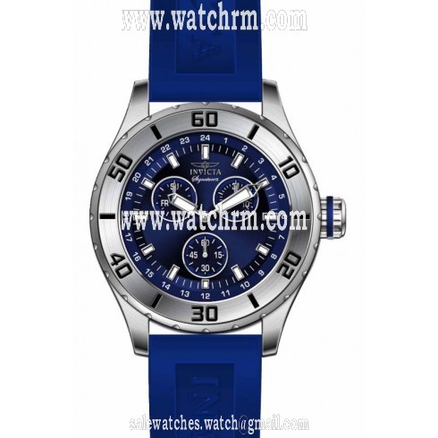 Invicta Signature Chronograph Blue Dial Blue Polyurethane Men's Watch 7055
