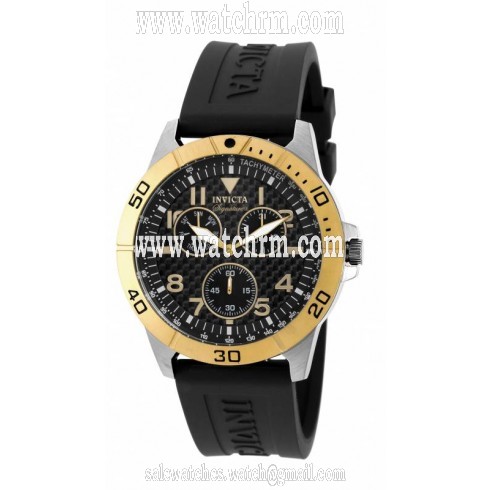 Invicta Signature Multi-Function Black Dial Black Rubber Men's Watch 7075
