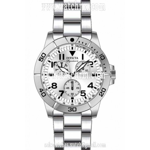 Invicta Signature Chronograph Silver Dial Stainless Steel Men's Watch 7078