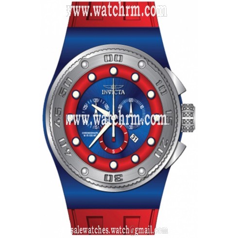 Invicta Akula Chronograph Blue and Red Dial Stainless Steel Men's Watch 12324