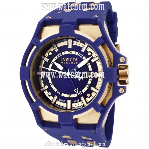 Invicta Akula Gold Tone and Blue Rubber Men's Watch 0629