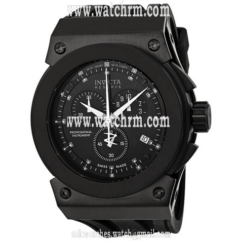Invicta Akula Reserve Chronograph Black Dial Polyurethane Quartz Men's Watch 5559