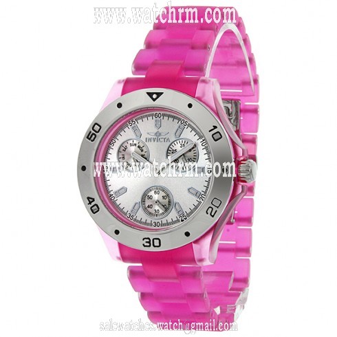 Invicta Anatomic Silver-tone Dial Pink Thermo-Polymer Rubber Ladies Watch 1658