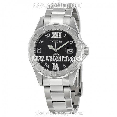 Invicta Angel Black Dial Stainless Steel Ladies Watch 14349