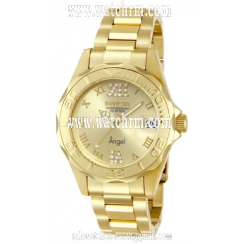 Invicta Angel Champagne Dial 18kt Gold Ion-plated Ladies Watch 14397