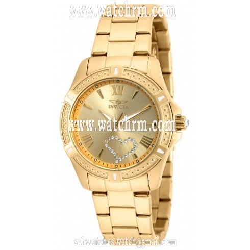 Invicta Angel Champagne Dial Gold-tone Stainless Steel Ladies Watch 20322