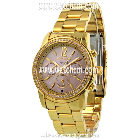 Invicta Angel GMT Diamond Accented Goldtone Ladies Watch 11771