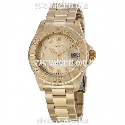 Invicta Angel Gold Dial 18kt Gold Ion-plated Ladies Watch 14321
