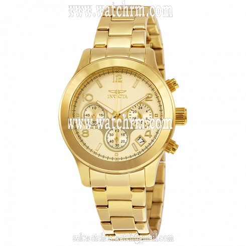 Invicta Angel Gold Dial Gold-tone Stainless Steel Chronograph Ladies Watch 19217