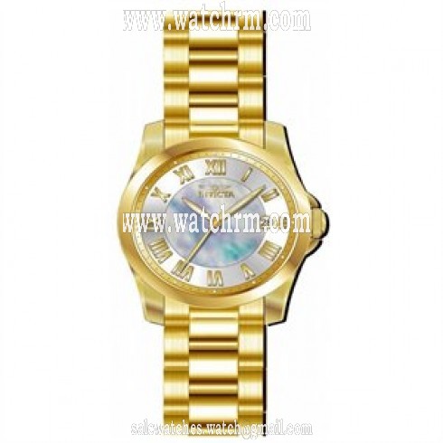 Invicta Angel Mother of Pearl Dial Gold Ion-plated Ladies Watch 15235