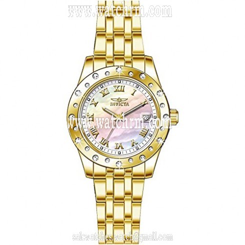 Invicta Angel Mother of Pearl Dial Gold-plated Ladies Watch 17488