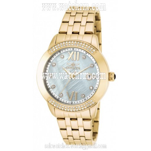 Invicta Angel Mother of Pearl Dial Gold-plated Ladies Watch 20313
