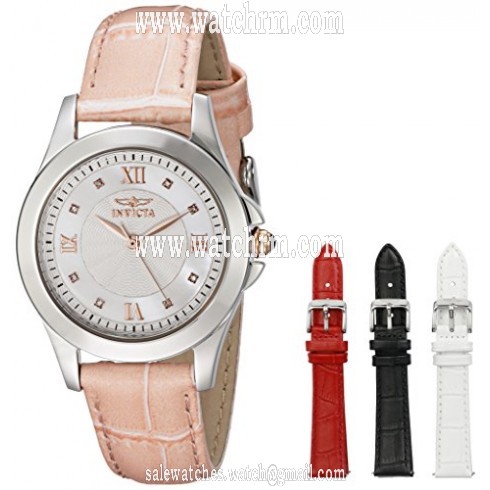 Invicta Angel Mother of Pearl Dial Interchangeable Leather Strap Ladies Watch 12544