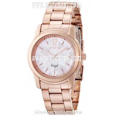 Invicta Angel Mother of Pearl Dial Rose Gold-Tone Stainless Steel Ladies Watch 12624
