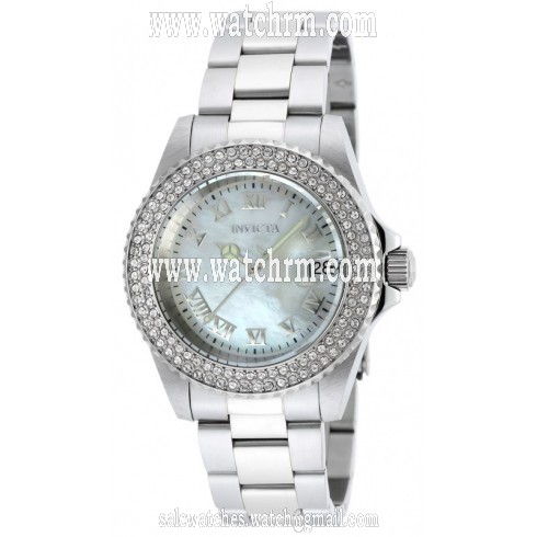 Invicta Angel Mother of Pearl Dial Stainless Steel Ladies Watch 19873