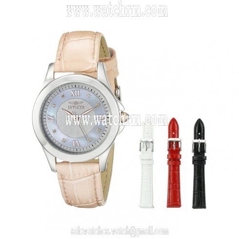 Invicta Angel Mother of Pearl Interchangeable Leather Ladies Watch 19655