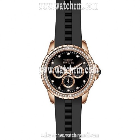 Invicta Angel Multi-Function Black Dial Black Polyurethane Ladies Watch 21902