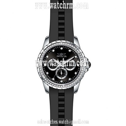 Invicta Angel Multi-Function Black Dial Black Polyurethane Ladies Watch 21903