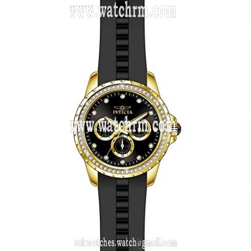 Invicta Angel Multi-Function Black Dial Black Polyurethane Ladies Watch 21904