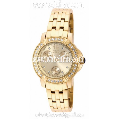 Invicta Angel Multi-Function C hampagne Dial Gold-plated Ladies Watch 18964